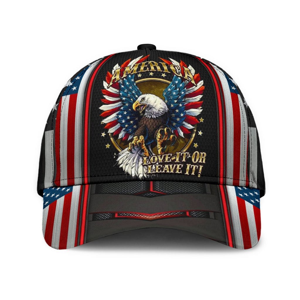 Eagle Baseball Cap Eagle Love It Or Leave It Classic Hat Trucker Hats Custom Hats Gifts For Men & Women