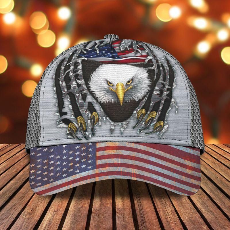 Eagle Claw American Flag Classic Cap Baseball Cap Trucker Hats Custom Hats Gifts For Men & Women