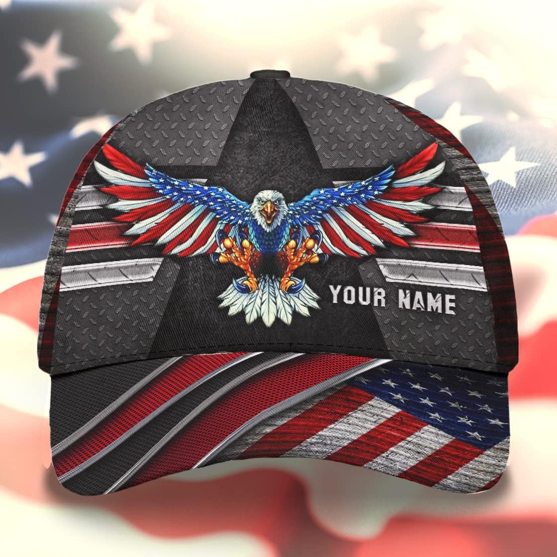 Eagle Custom Name Baseball Cap - Christian Hats for Men and Women Trucker Hats Custom Hats Gifts For Men & Women