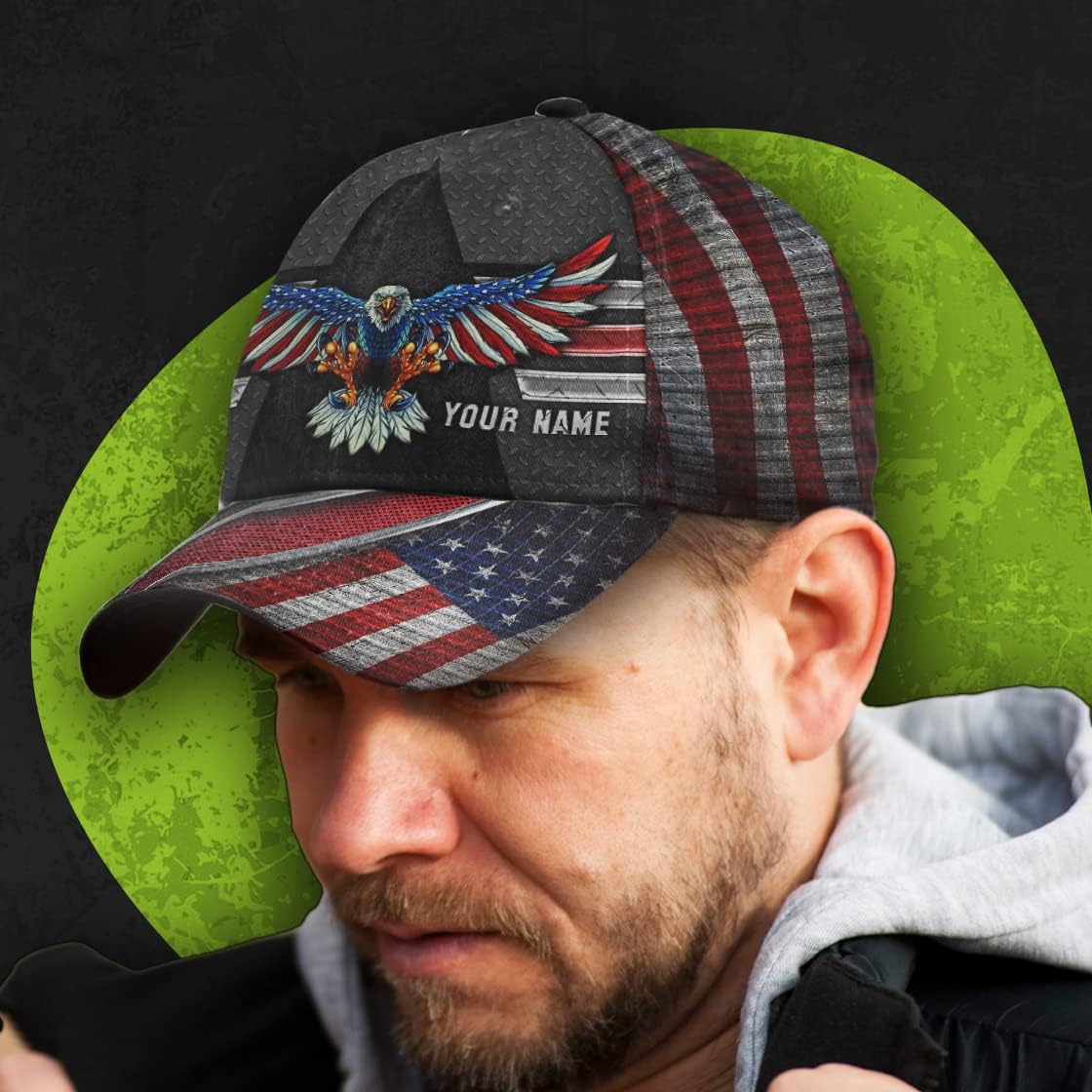 Eagle Custom Name Baseball Cap - Christian Hats for Men and Women Trucker Hats Custom Hats Gifts For Men & Women