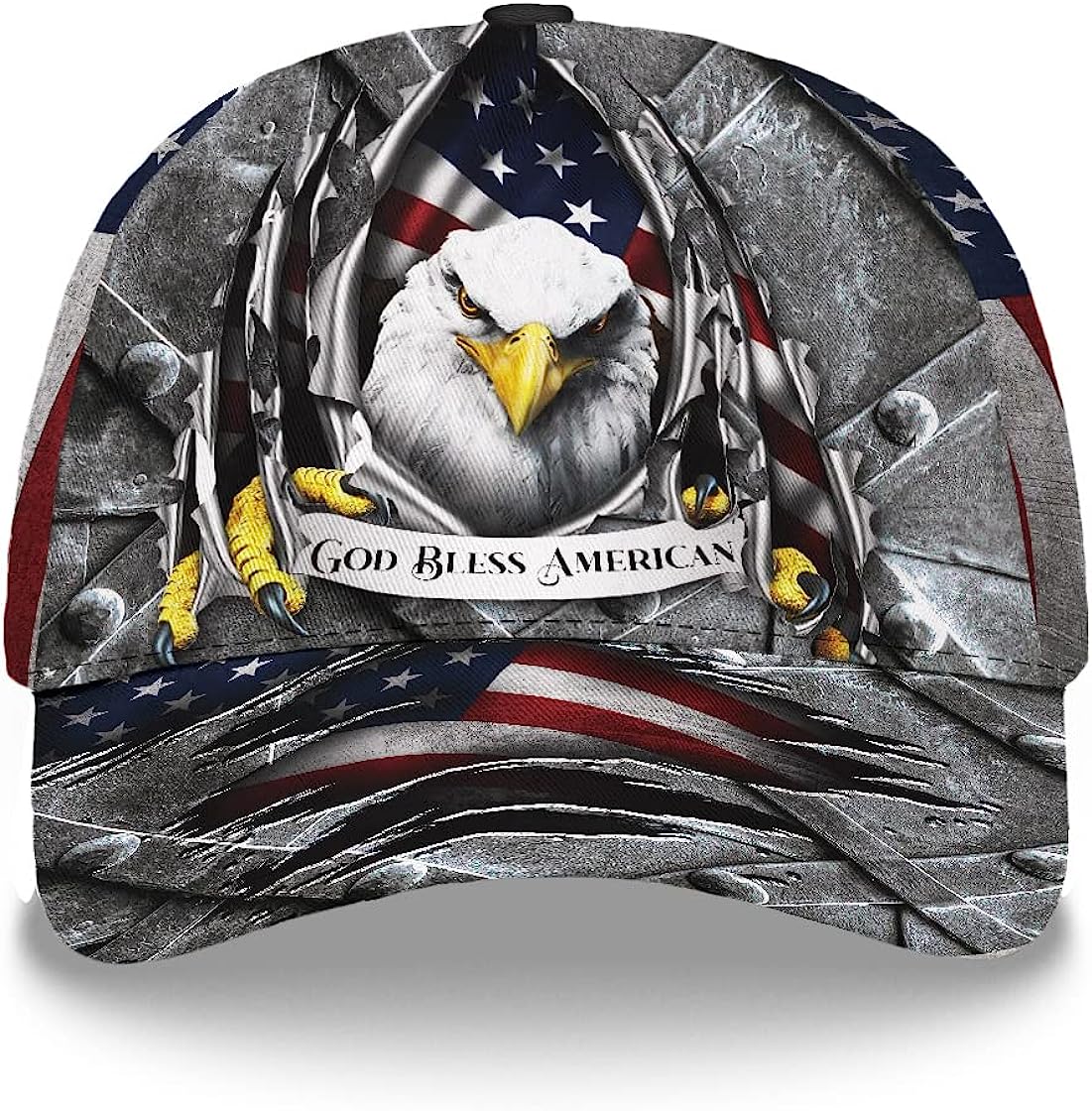 Eagle God Bless America Baseball Cap - Christian Hats for Men and Women Trucker Hats Custom Hats Gifts For Men & Women