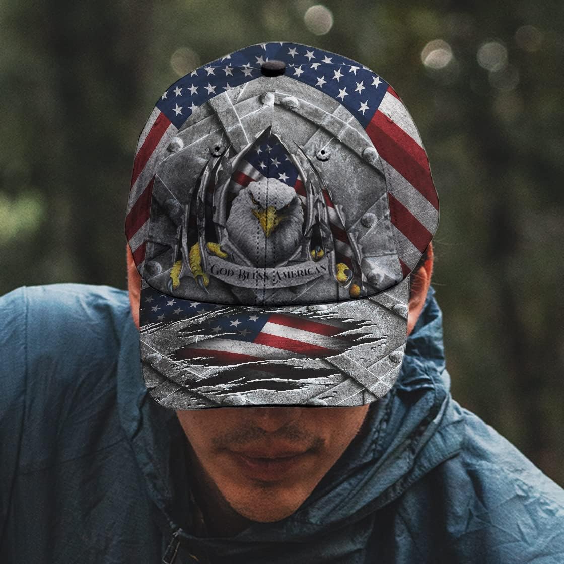 Eagle God Bless America Baseball Cap - Christian Hats for Men and Women Trucker Hats Custom Hats Gifts For Men & Women
