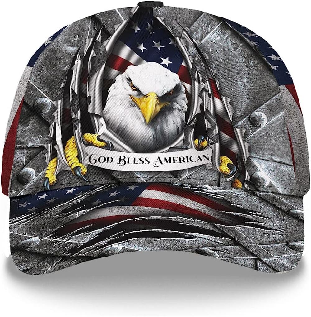 Eagle God Bless America Baseball Cap, Christian, Jesus Hat Trucker Hats Custom Hats Gifts For Men & Women