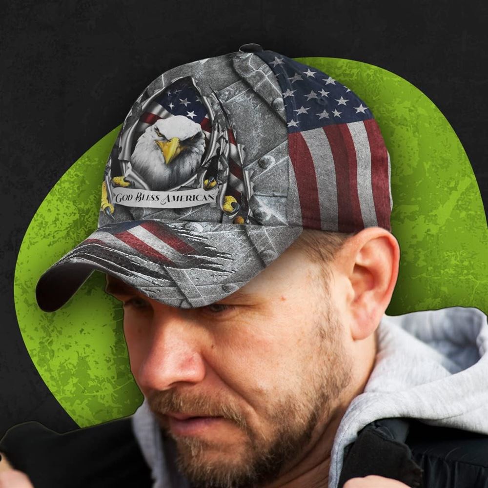 Eagle God Bless America Baseball Cap, Christian, Jesus Hat Trucker Hats Custom Hats Gifts For Men & Women