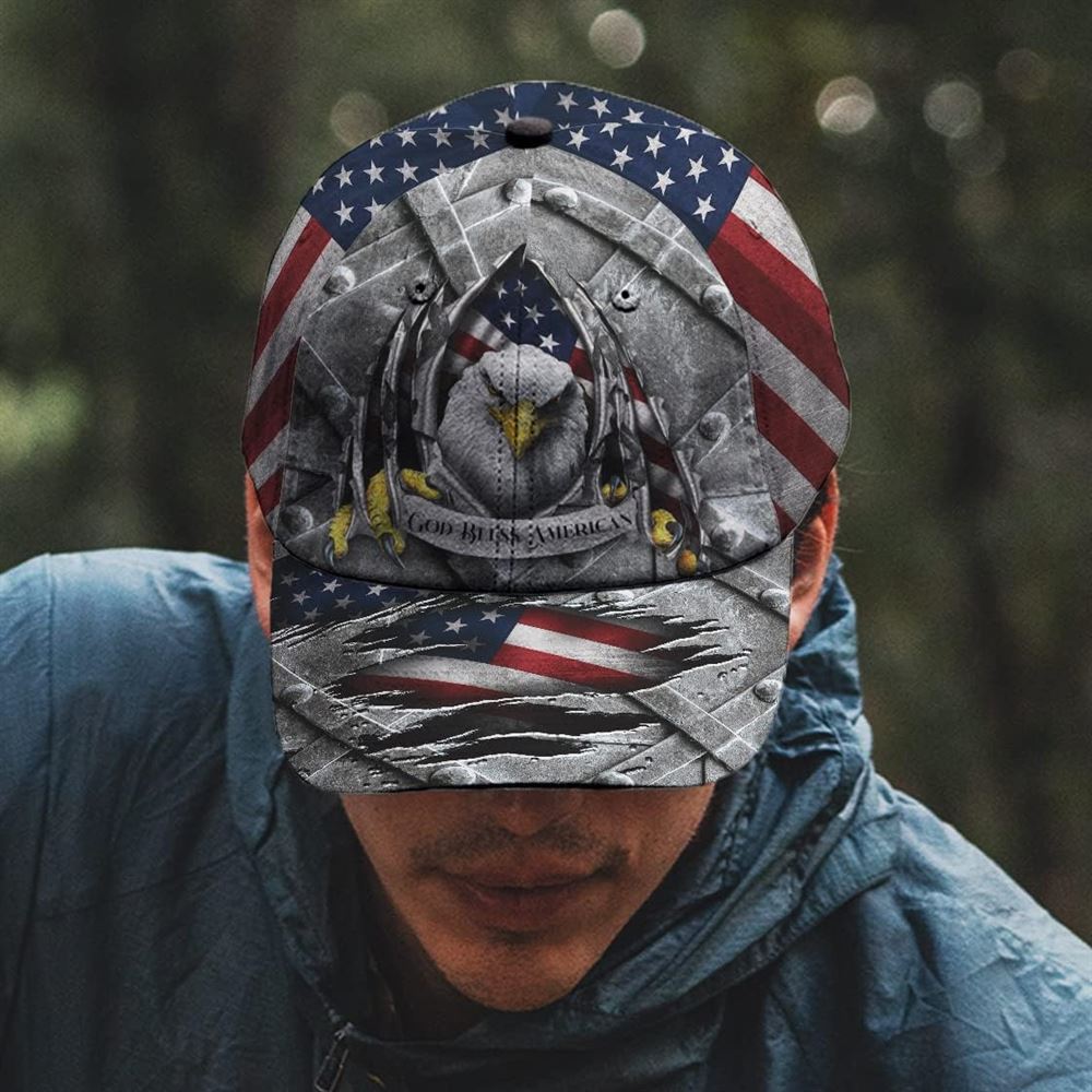 Eagle God Bless America Baseball Cap, Christian, Jesus Hat Trucker Hats Custom Hats Gifts For Men & Women