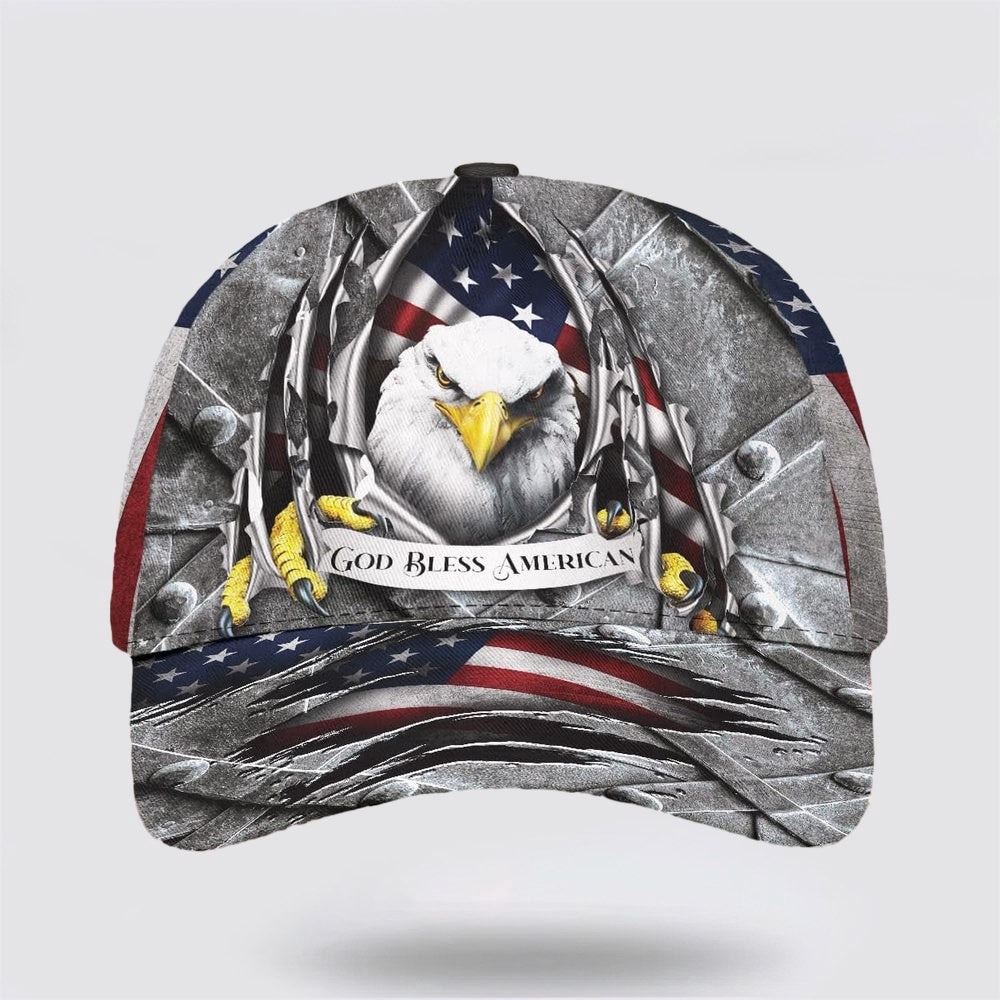Eagle God Bless America Baseball Cap, Christian, Jesus Hat Trucker Hats Custom Hats Gifts For Men & Women