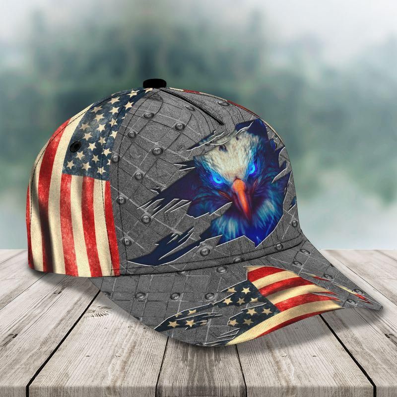 Eagle Patriot Grey Classic Cap Baseball Cap Trucker Hats Custom Hats Gifts For Men & Women