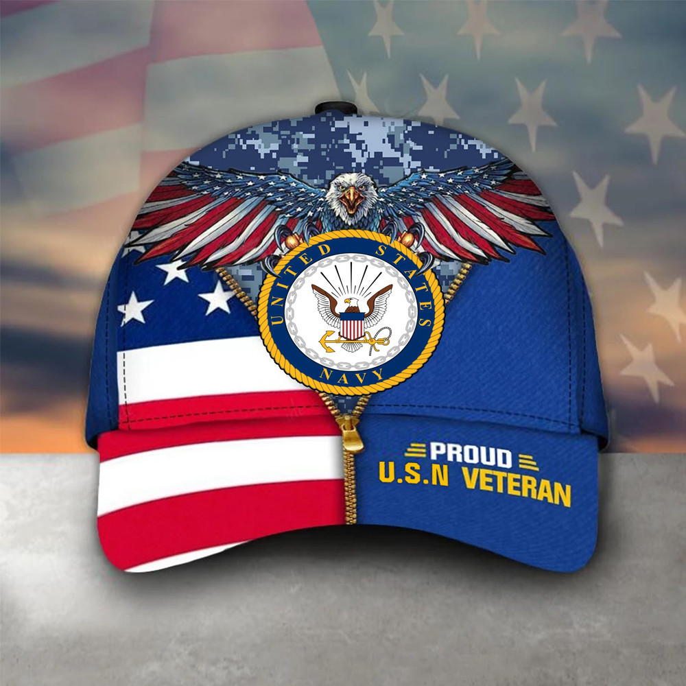 Eagle Proud U.S.N Veteran Hat United States Navy Veteran Hat Navy Gifts For Dad Trucker Hats Custom Hats Gifts For Men & Women