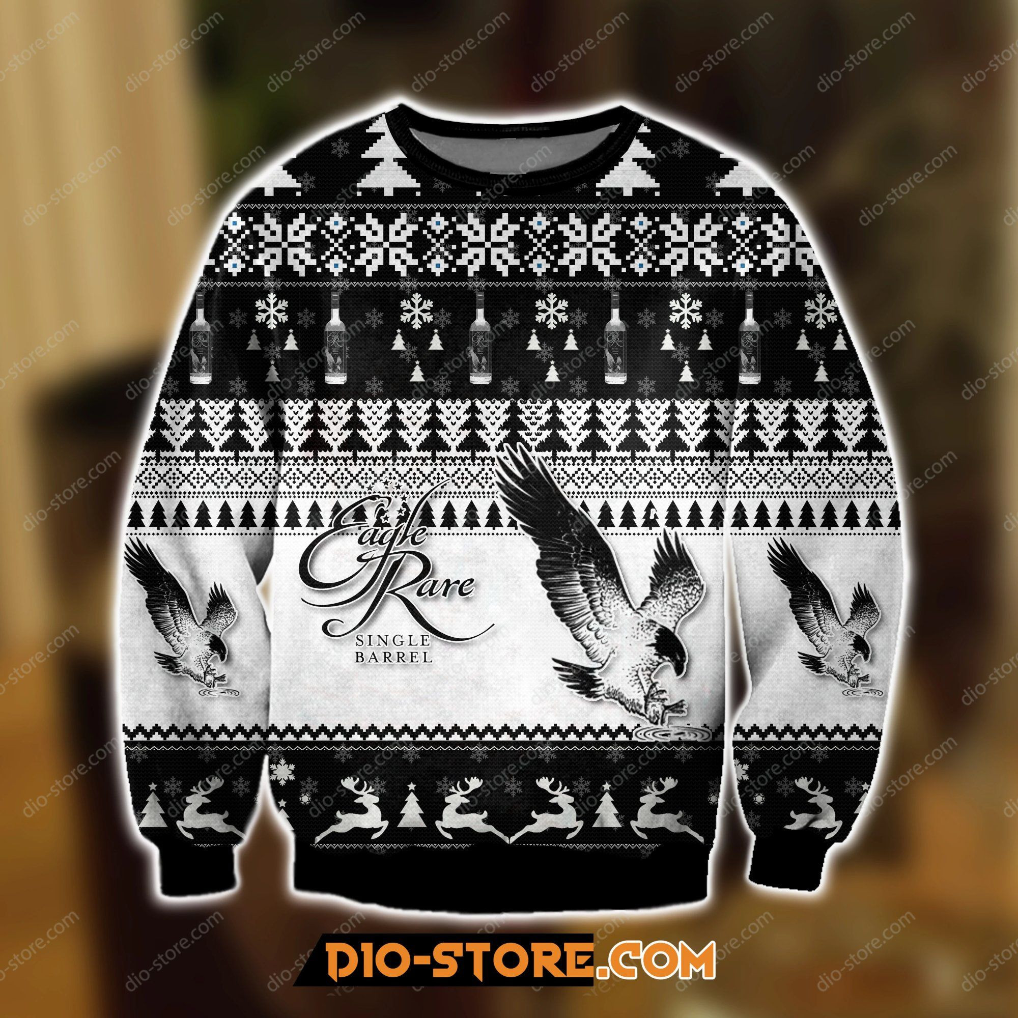 Eagle Rare Single Barrel Ugly Christmas Sweater Adult 3D Funny Matching for family