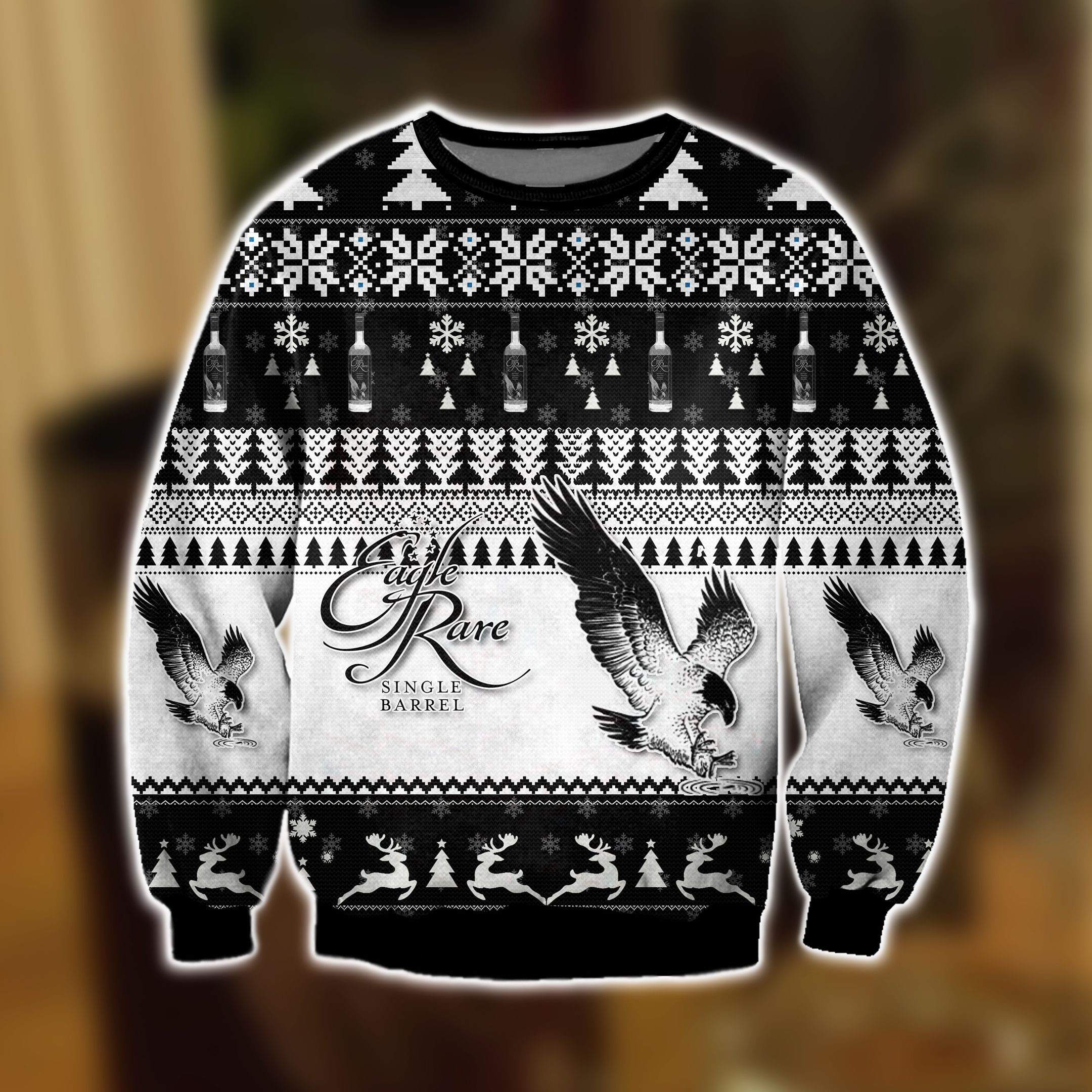 Eagle Rare Whiskey Ugly Christmas Sweater Adult 3D Funny Matching for family