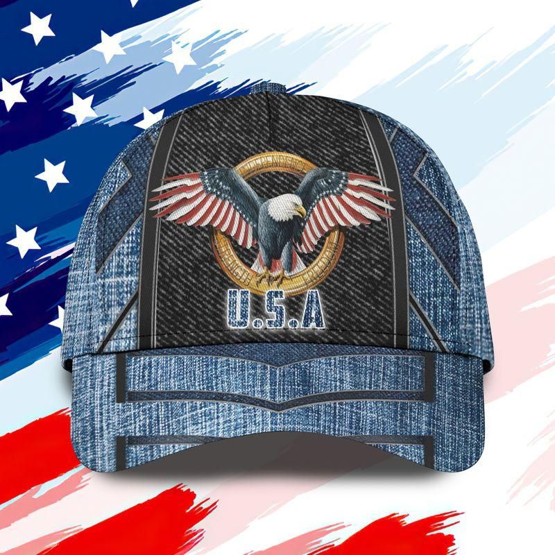 Eagle U.S.A Blue Classic Cap Baseball Cap Trucker Hats Custom Hats Gifts For Men & Women