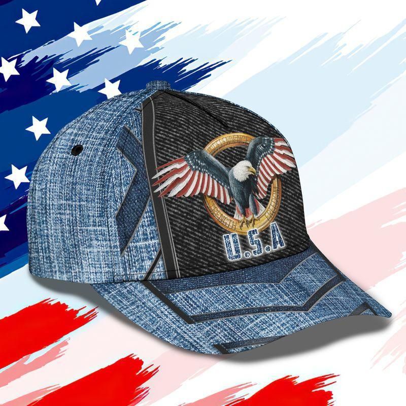 Eagle U.S.A Blue Classic Cap Baseball Cap Trucker Hats Custom Hats Gifts For Men & Women