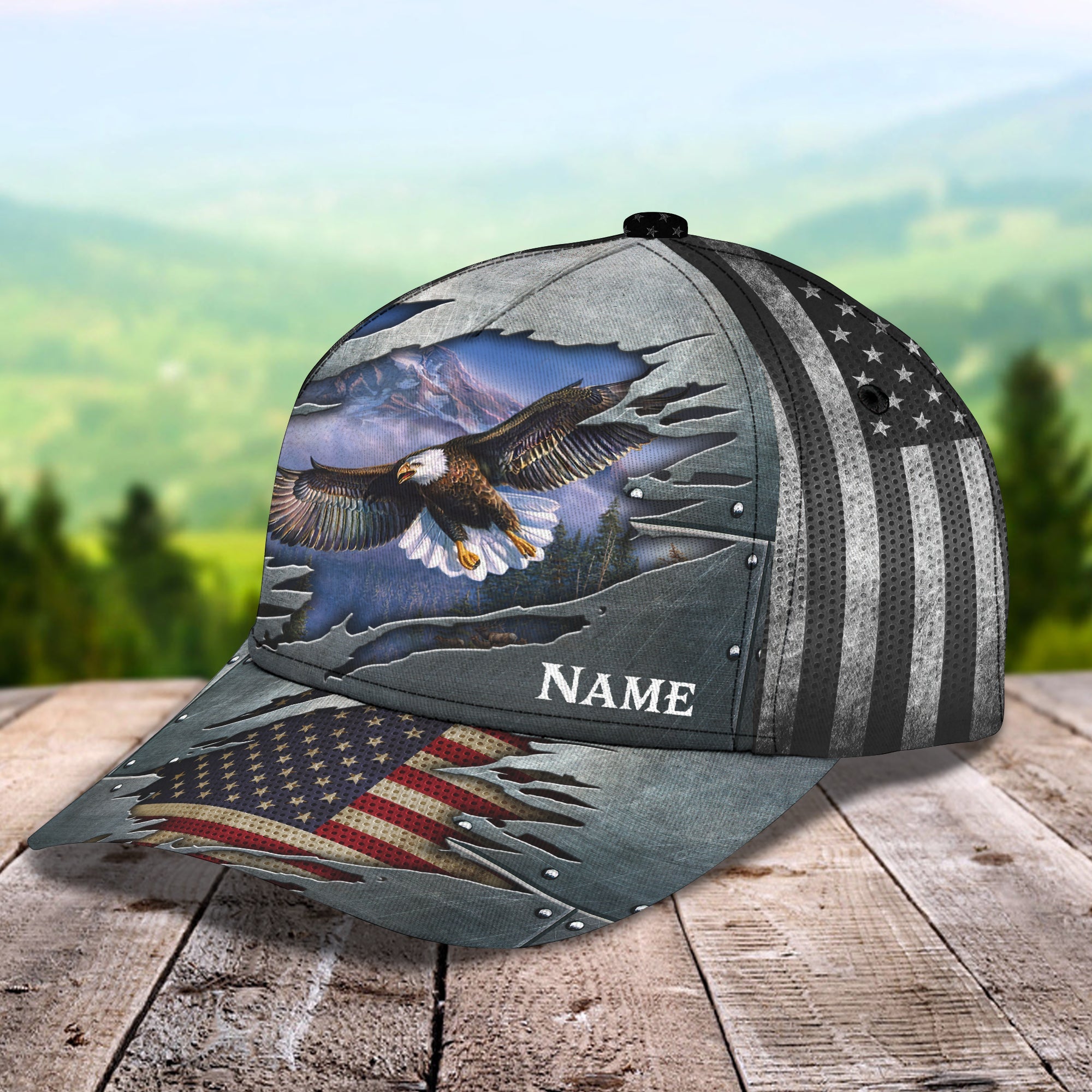 Eagle Us Flag Custom Name classic cap dt69 954 - Hkm Trucker Hats Custom Hats Gifts For Men & Women