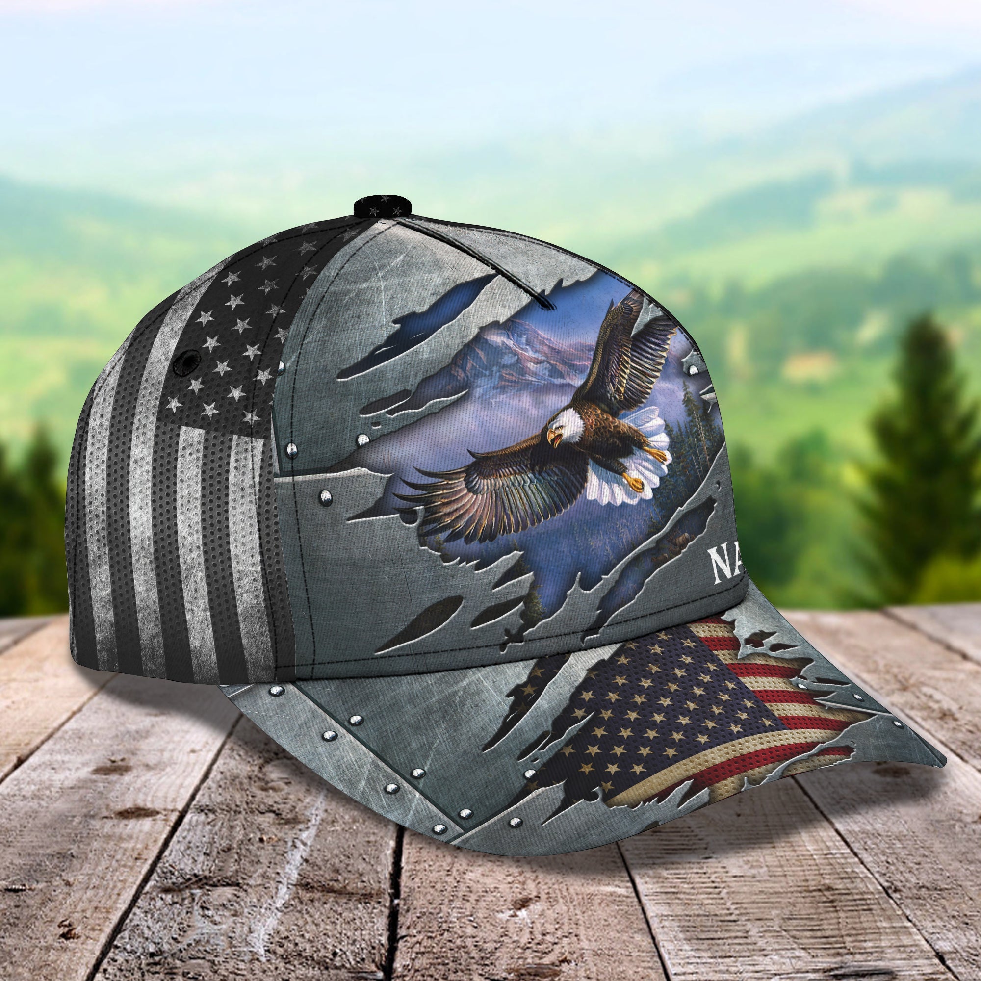 Eagle Us Flag Custom Name classic cap dt69 954 - Hkm Trucker Hats Custom Hats Gifts For Men & Women