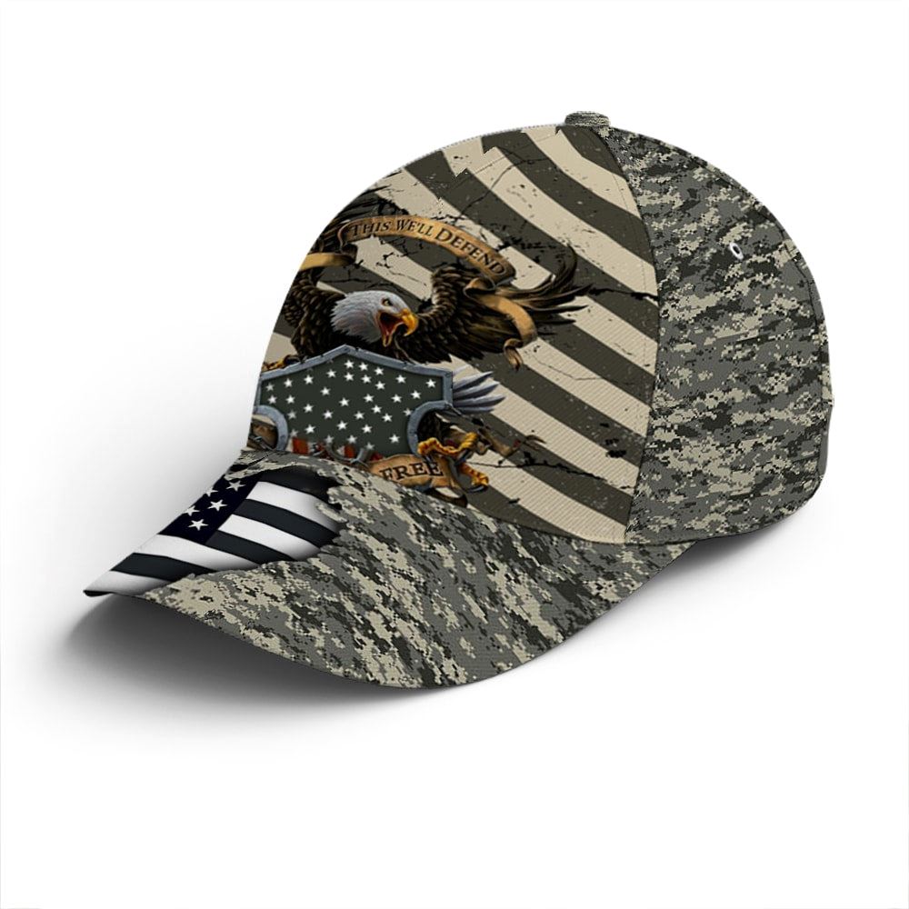 Eagle Veteran US Flag Camo Pattern Baseball Cap, Christian, Jesus Hat Trucker Hats Custom Hats Gifts For Men & Women