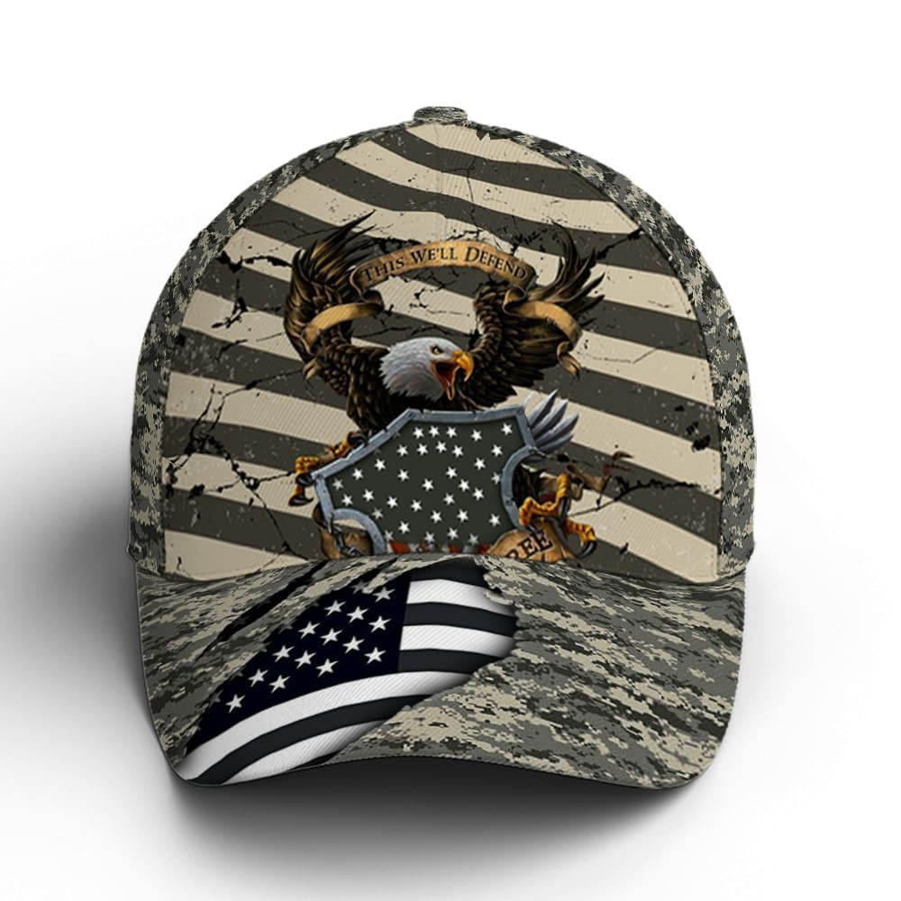 Eagle Veteran US Flag Camo Pattern Baseball Cap, Christian, Jesus Hat Trucker Hats Custom Hats Gifts For Men & Women