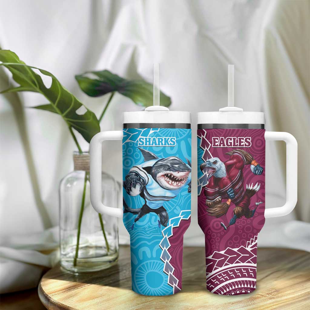 Eagles And Sharks Rugby Aboriginal Mix Polynesian Pattern Custom Stanley Cup 40 oz 30 oz Tumbler With HandleTVC2301321 - Image 9
