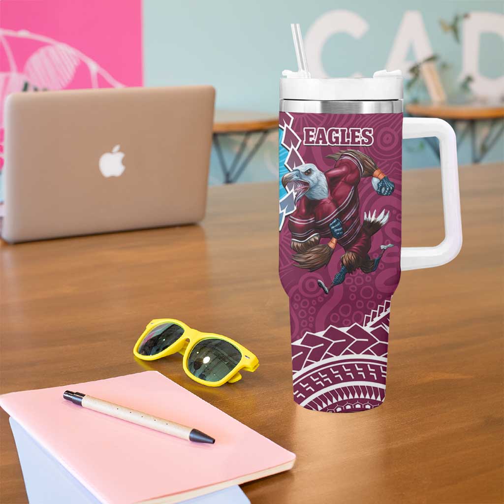 Eagles And Sharks Rugby Aboriginal Mix Polynesian Pattern Custom Stanley Cup 40 oz 30 oz Tumbler With HandleTVC2301321 - Image 5