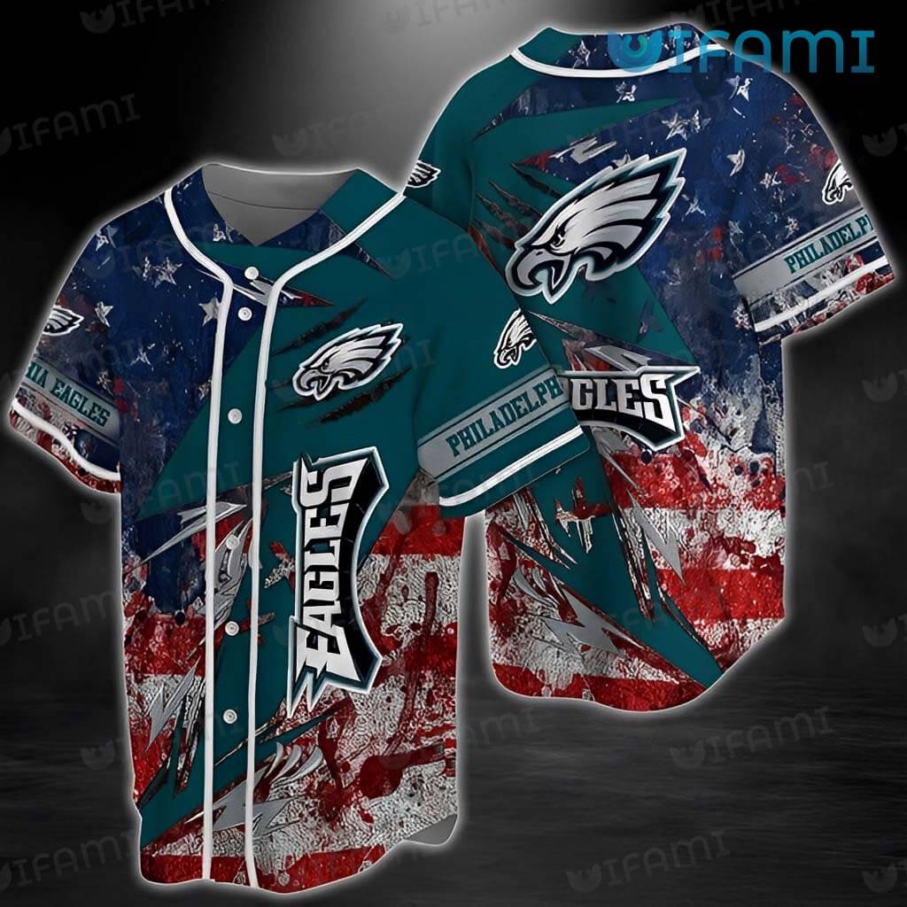 Eagles Baseball Jersey Cannabis Leaf Usa Flag Philadelphia Eagles Gift