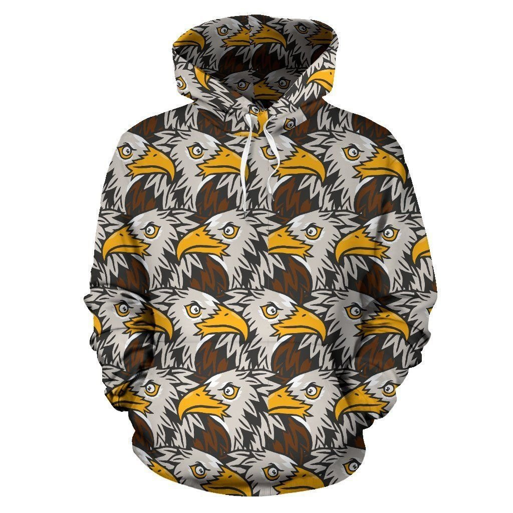 Eagles Head Pattern 3D All Over Print Hoodie, Zip Hoodie