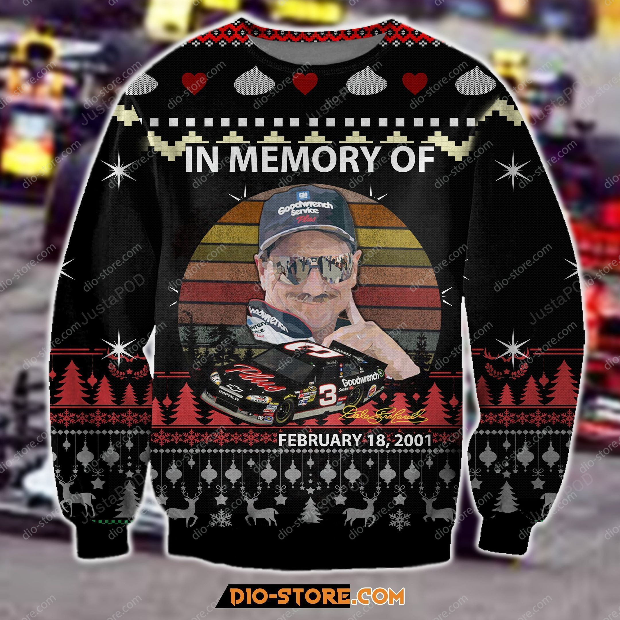 Earnhardt Ugly Christmas Sweater Adult 3D Funny Matching for family