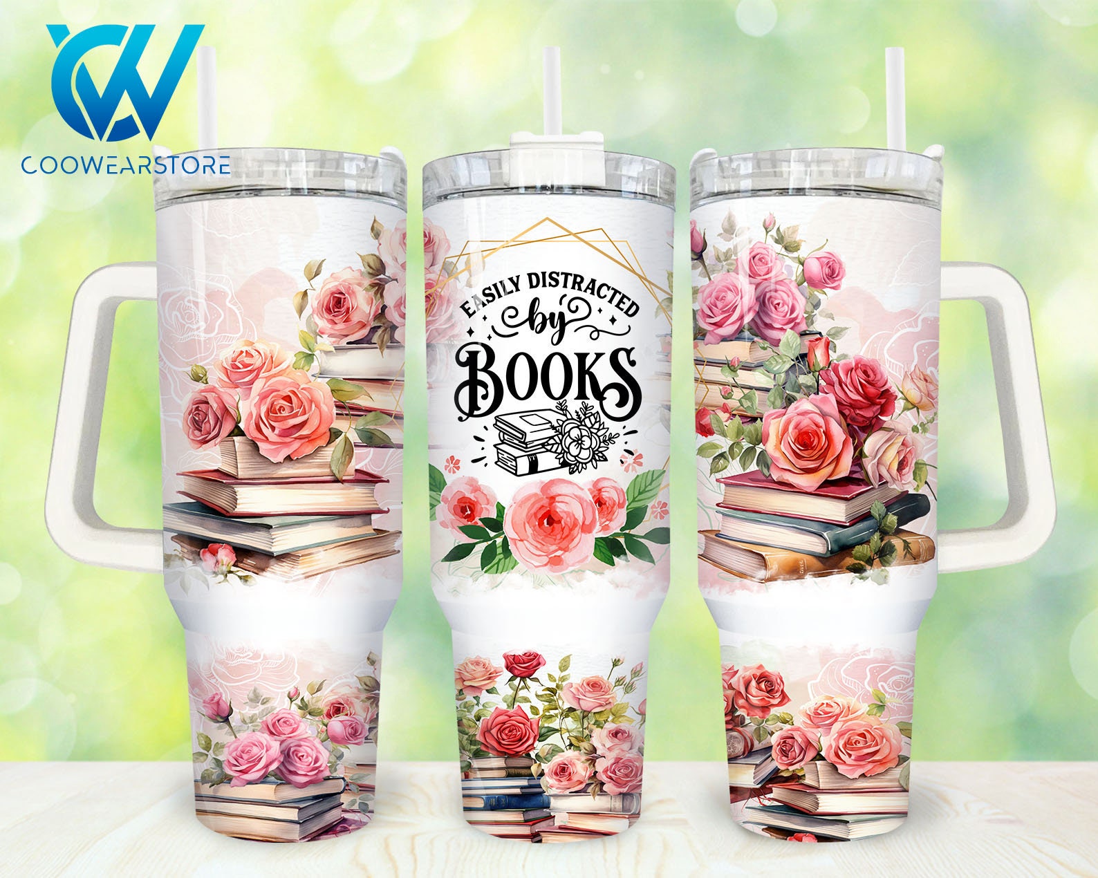 Easily Distracted By Books Custom Stanley Cup 40 oz 30 oz Tumbler With HandleTVC2301860