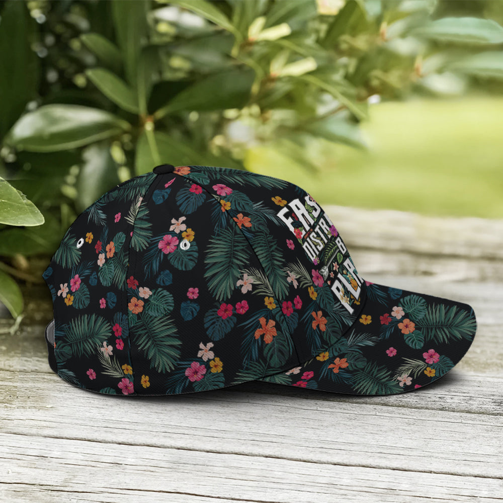 Easily Distracted By Plants Tropical Style Baseball Cap Trucker Hats Custom Hats Gifts For Men & Women