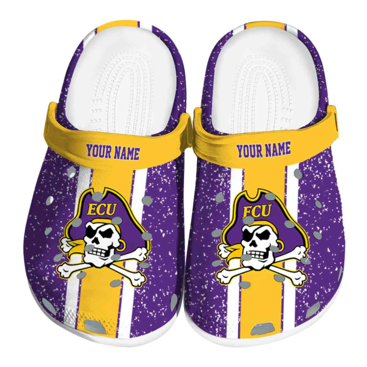 East Carolina Pirates NCAA Sport Crocs Crocband Clogs Shoes Comfortable For Men Women and Kids