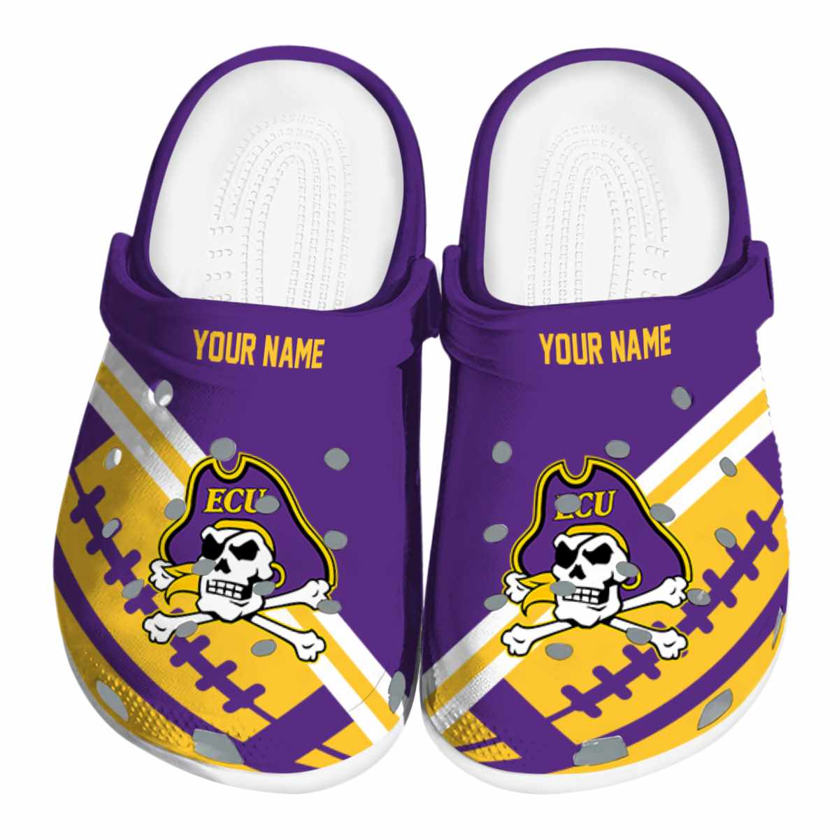 East Carolina Pirates NCAA Sport Crocs Crocband Clogs Shoes Comfortable For Men Women and Kids