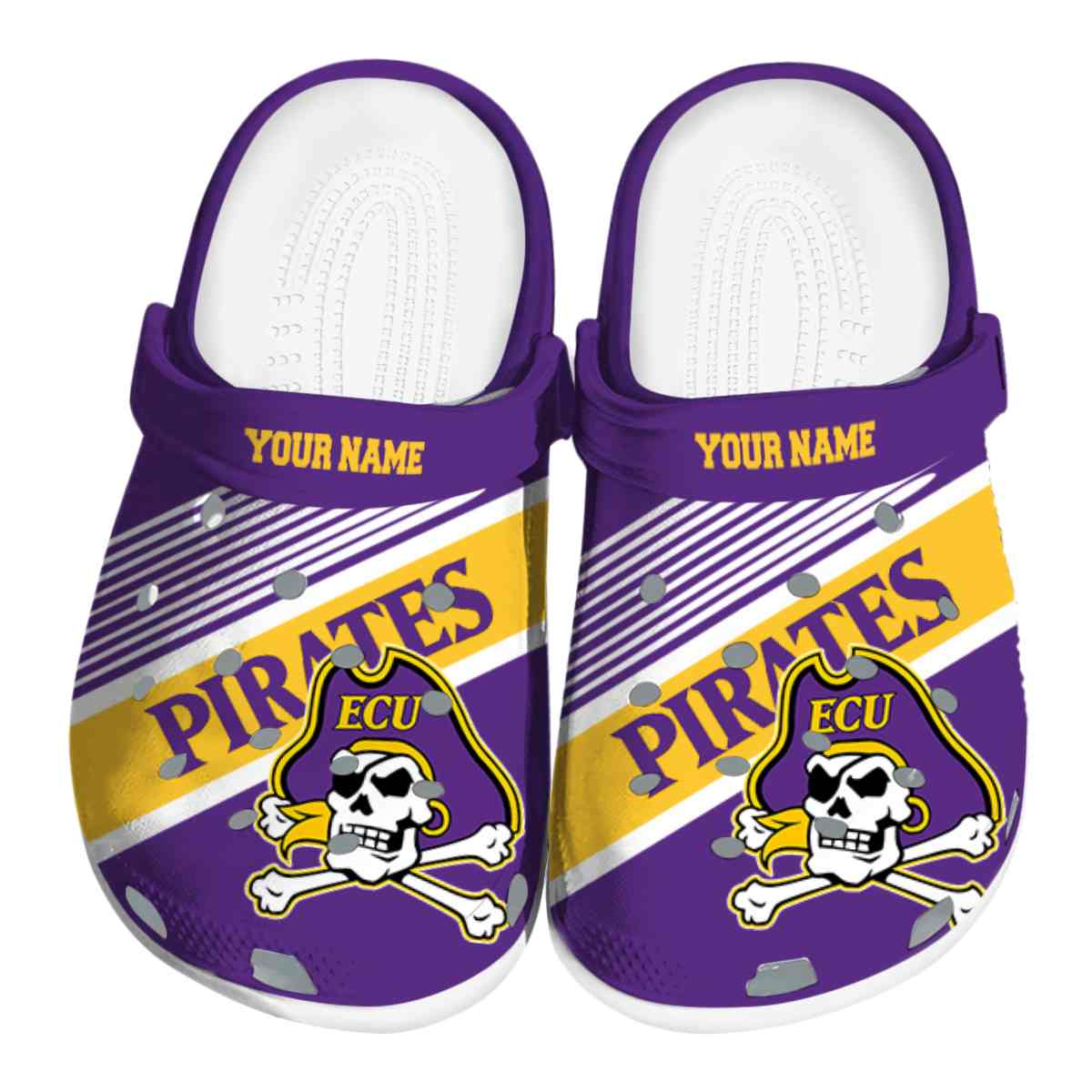 East Carolina Pirates NCAA Sport Crocs Crocband Clogs Shoes Comfortable For Men Women and Kids
