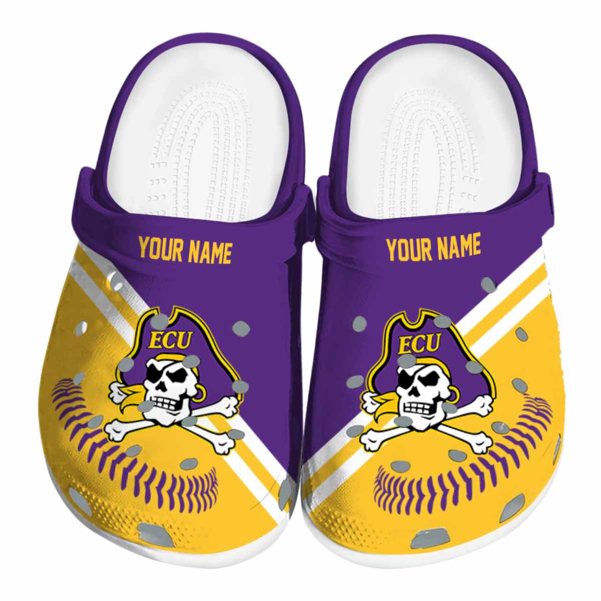 East Carolina Pirates NCAA Sport Crocs Crocband Clogs Shoes Comfortable For Men Women and Kids