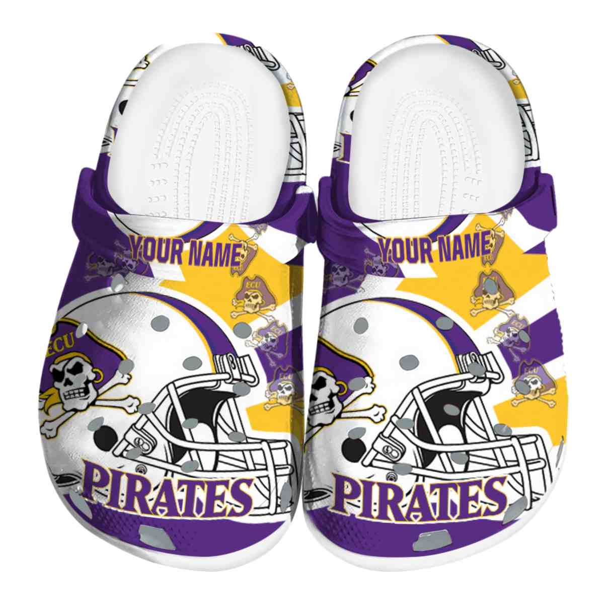 East Carolina Pirates NCAA Sport Crocs Crocband Clogs Shoes Comfortable For Men Women and Kids