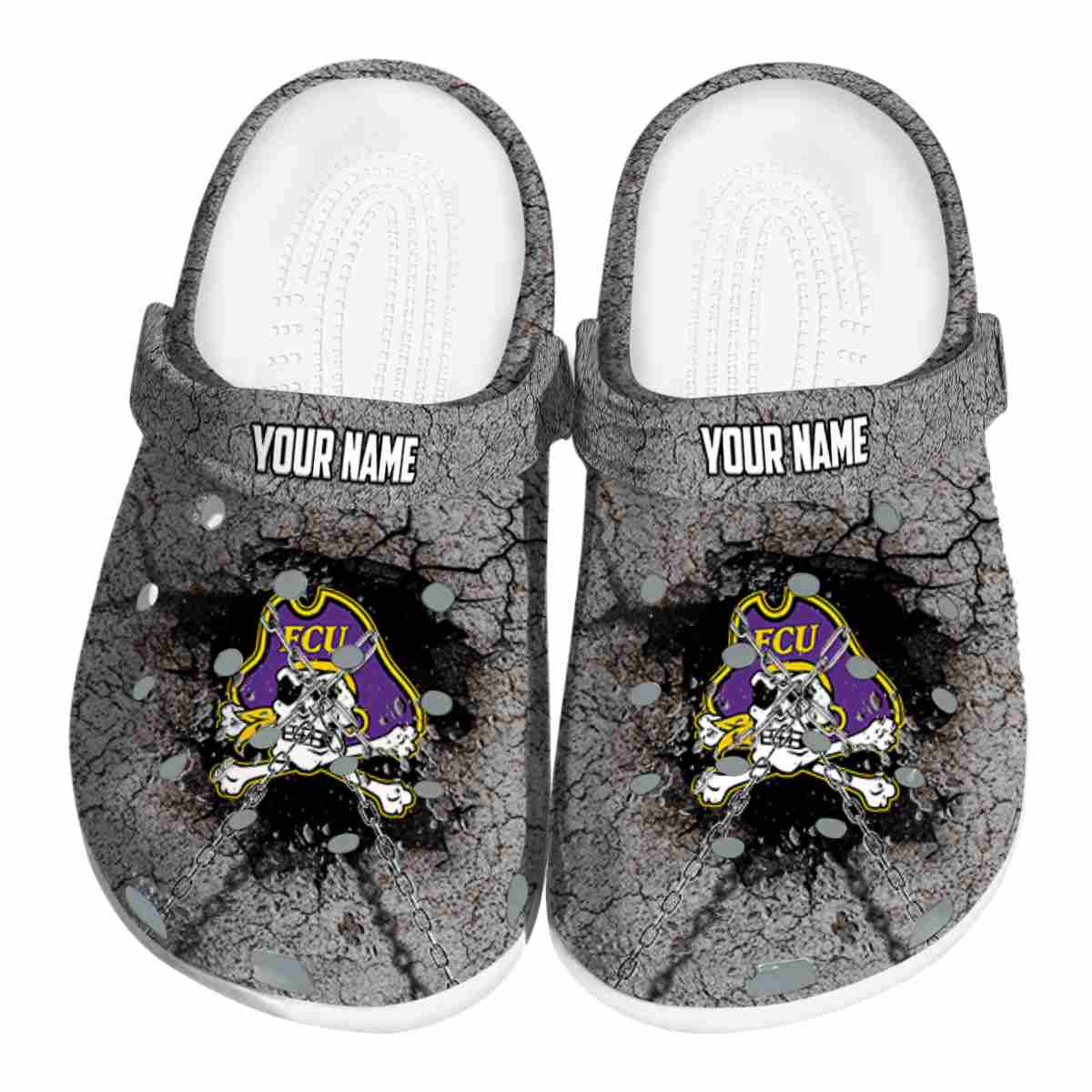 East Carolina Pirates NCAA Sport Crocs Crocband Clogs Shoes Comfortable For Men Women and Kids