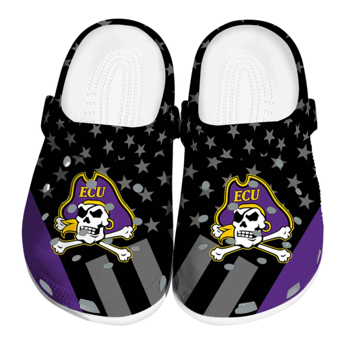 East Carolina Pirates NCAA Sport Crocs Crocband Clogs Shoes Comfortable For Men Women and Kids