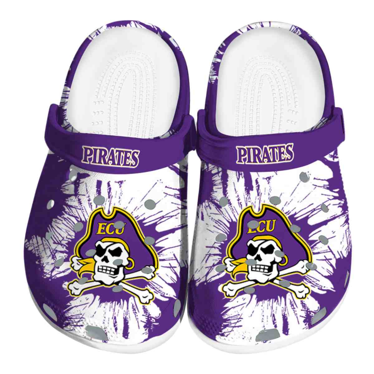 East Carolina Pirates NCAA Sport Crocs Crocband Clogs Shoes Comfortable For Men Women and Kids