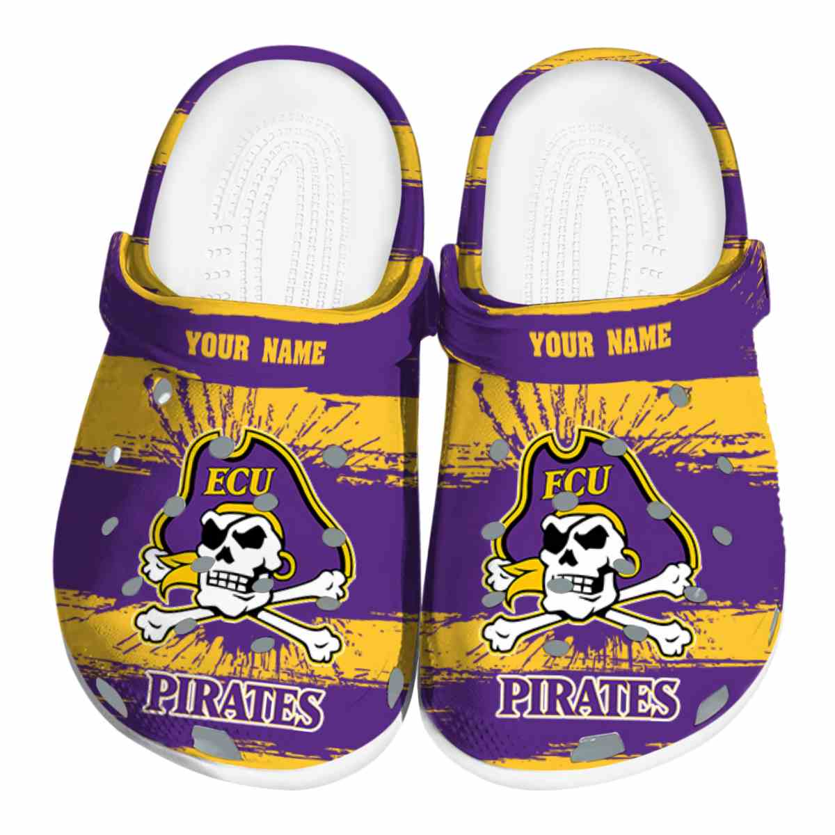East Carolina Pirates NCAA Sport Crocs Crocband Clogs Shoes Comfortable For Men Women and Kids