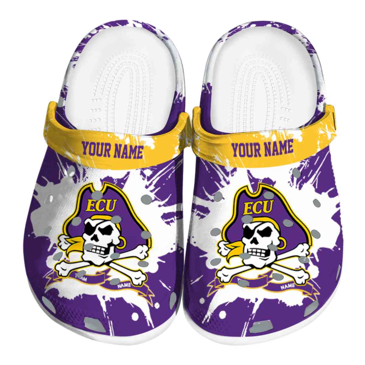 East Carolina Pirates NCAA Sport Crocs Crocband Clogs Shoes Comfortable For Men Women and Kids