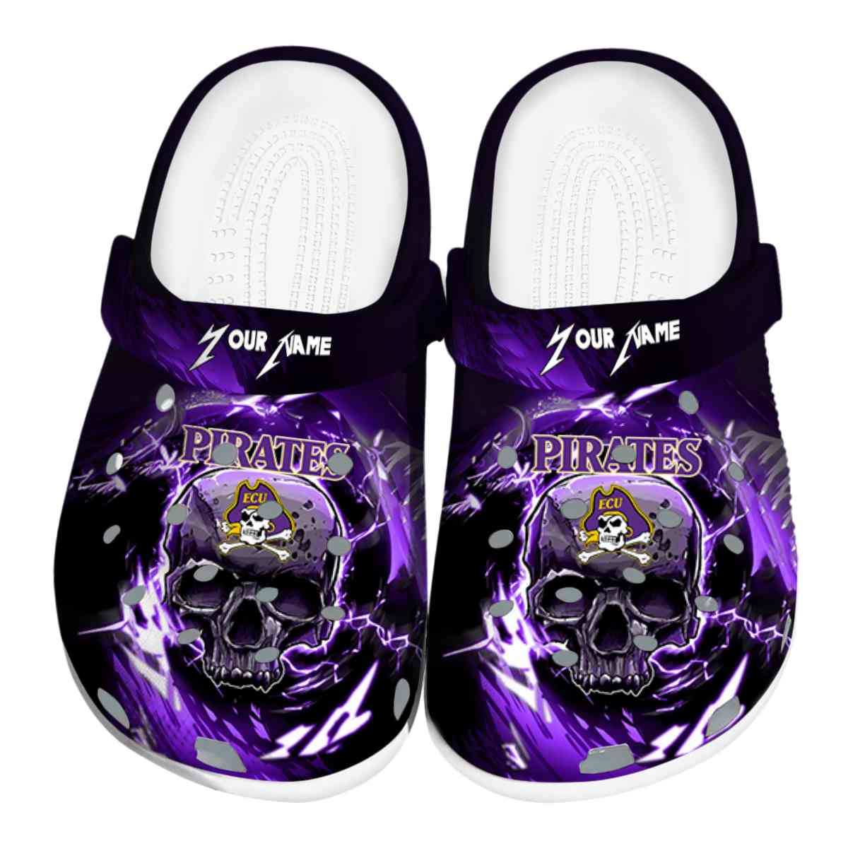 East Carolina Pirates NCAA Sport Crocs Crocband Clogs Shoes Comfortable For Men Women and Kids