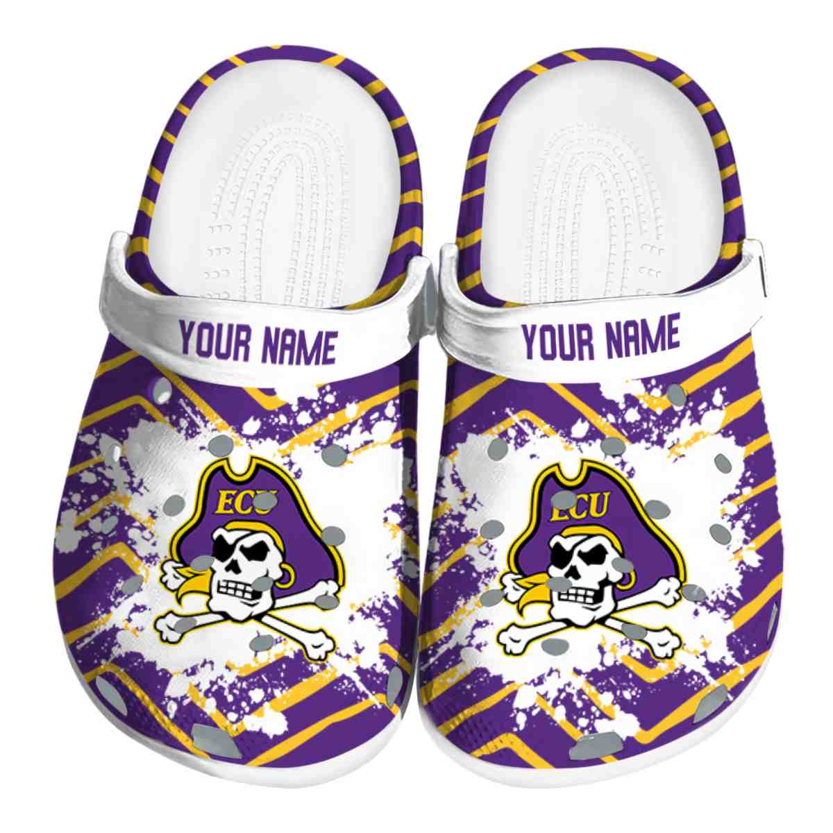 East Carolina Pirates NCAA Sport Crocs Crocband Clogs Shoes Comfortable For Men Women and Kids