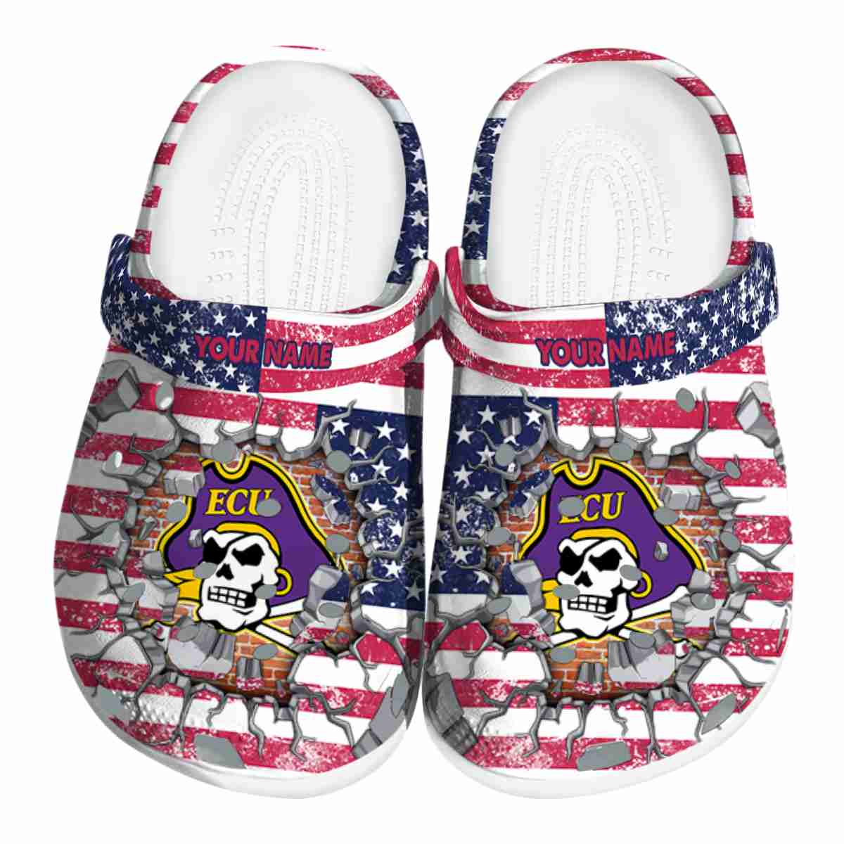 East Carolina Pirates NCAA Sport Crocs Crocband Clogs Shoes Comfortable For Men Women and Kids