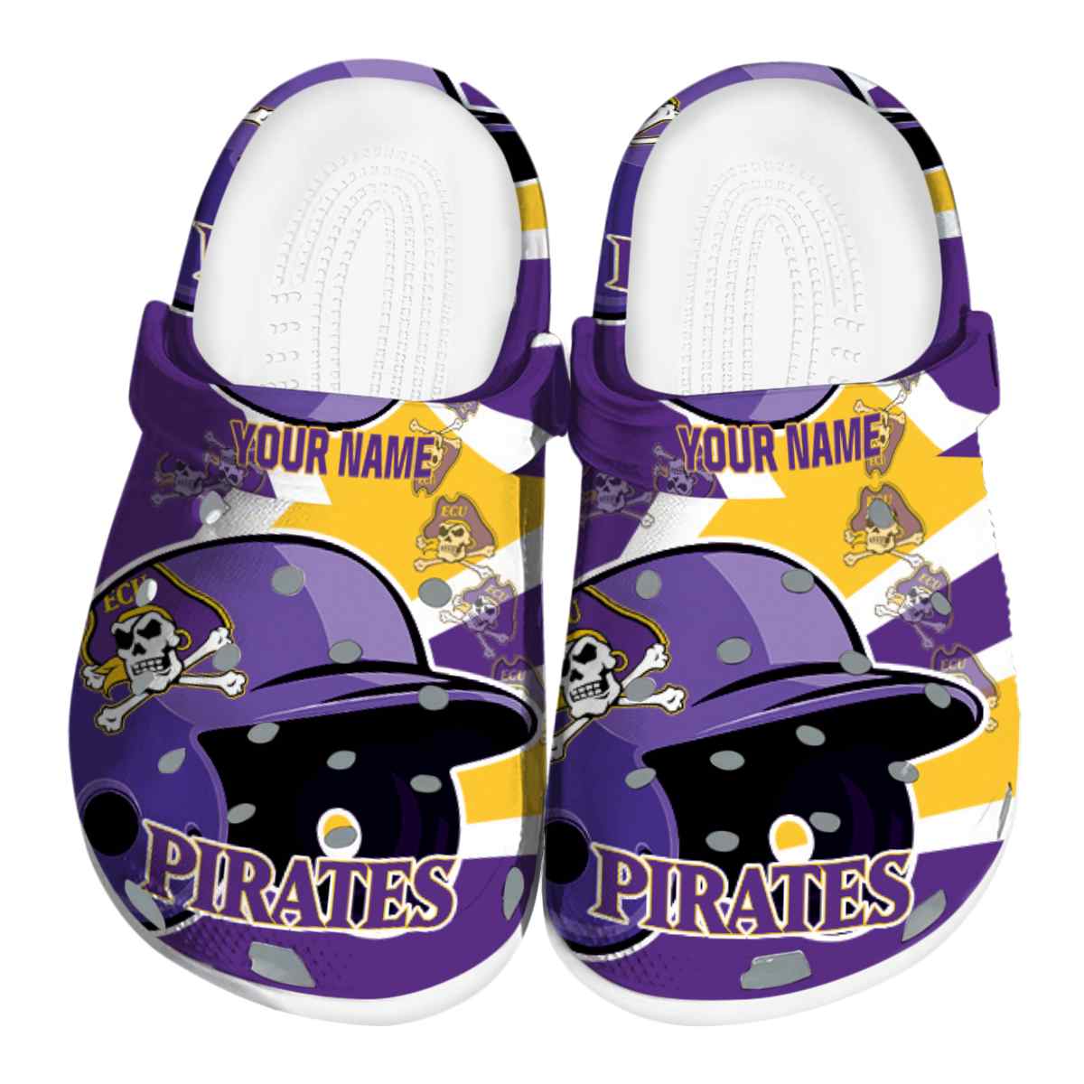 East Carolina Pirates NCAA Sport Crocs Crocband Clogs Shoes Comfortable For Men Women and Kids