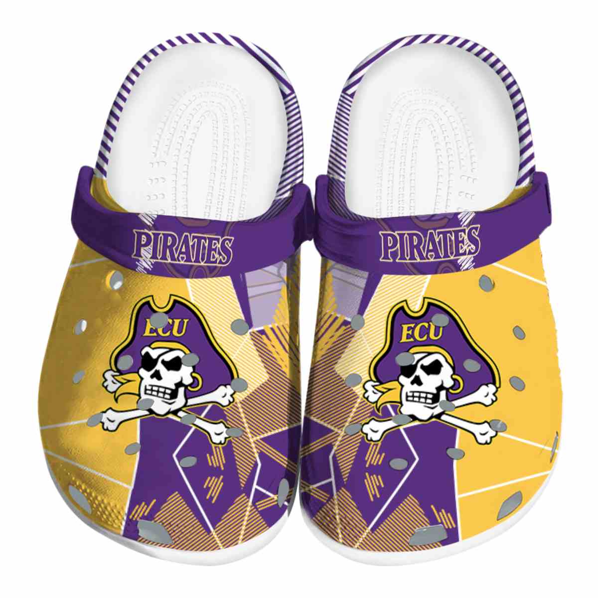 East Carolina Pirates NCAA Sport Crocs Crocband Clogs Shoes Comfortable For Men Women and Kids