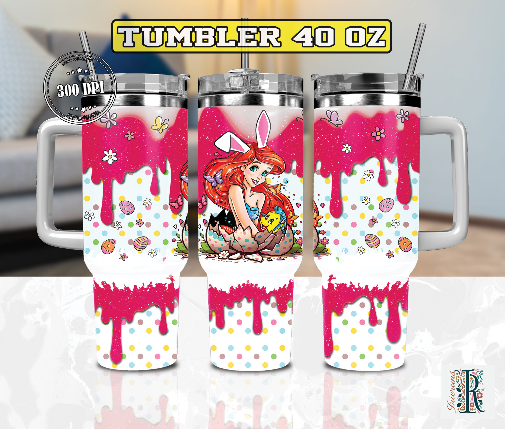 Easter Ariel The Little Mermaid Disney Cartoon Custom Stanley Cup 40 oz 30 oz Tumbler With HandleTVC2301974