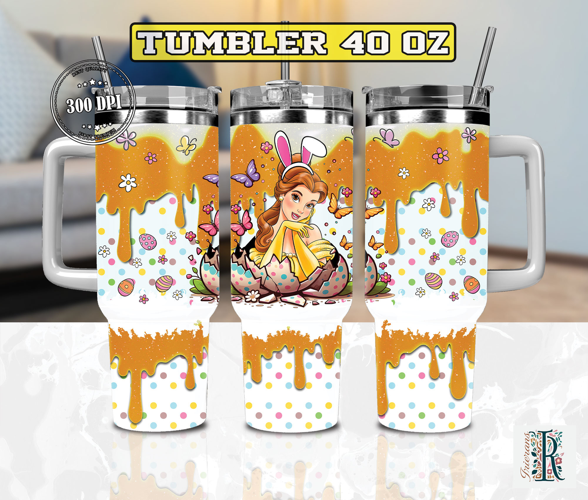 Easter Belle Beauty And The Beast Disney Cartoon Custom Stanley Cup 40 oz 30 oz Tumbler With HandleTVC2301974
