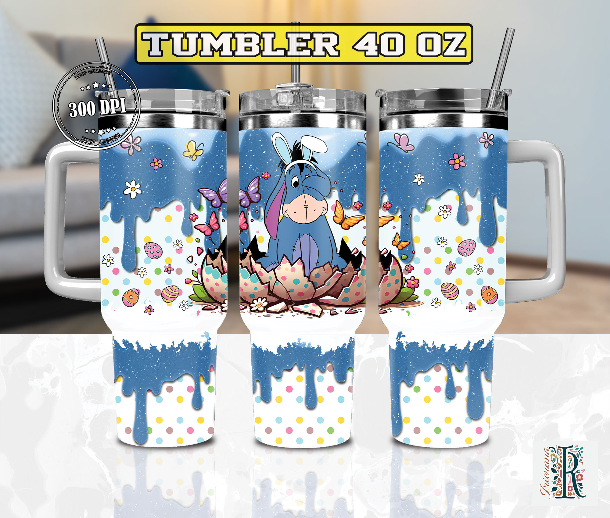 Easter Eeyore Winnie The Pooh Disney Cartoon Custom Stanley Cup 40 oz 30 oz Tumbler With HandleTVC2301974