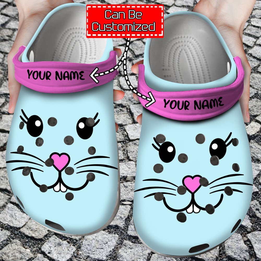 Easter - Personalized Cute Bunn Face Clog Shoes For Men And Women