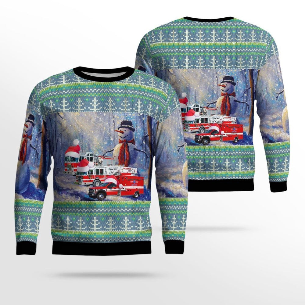 Easthampton Massachusetts Easthampton Fire Department AOP Ugly Sweater Xmas Unisex Sweater Christmas Gifts For Men Women