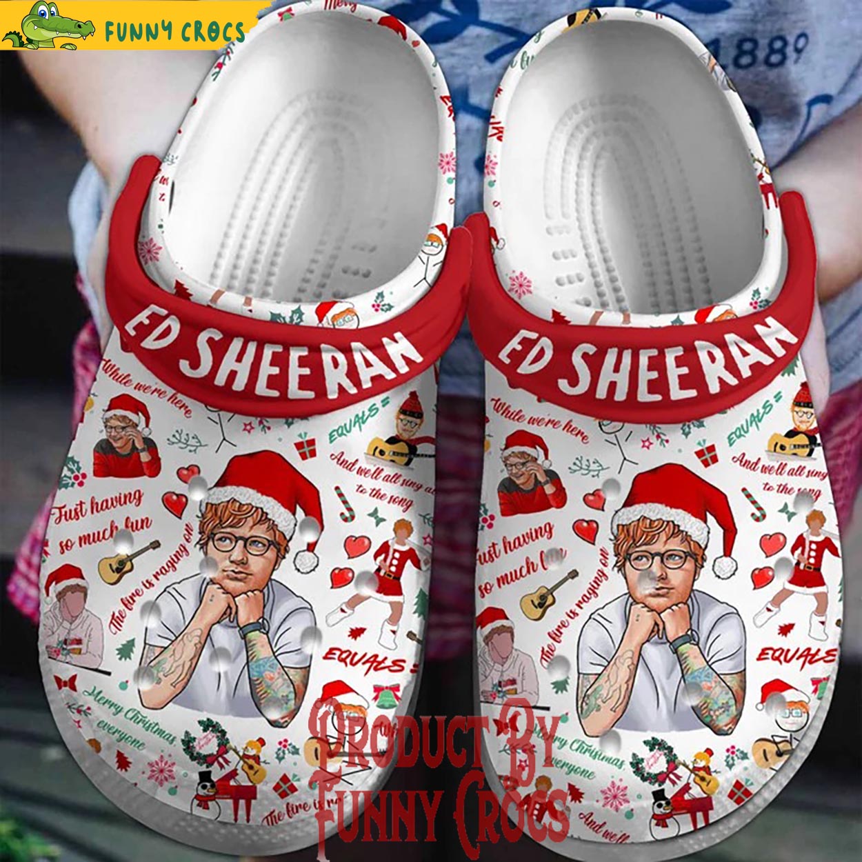 Ed Sheeran Music Christmas Crocs Crocband Clogs Shoes Comfortable For Men Women and Kids