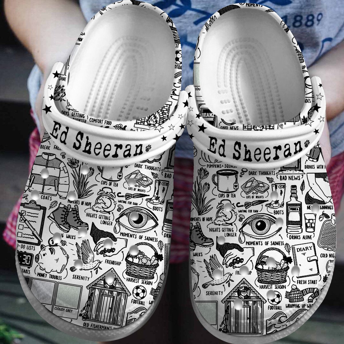 Ed Sheeran Music Crocs Crocband Clogs Shoes Comfortable For Men Women and Kids