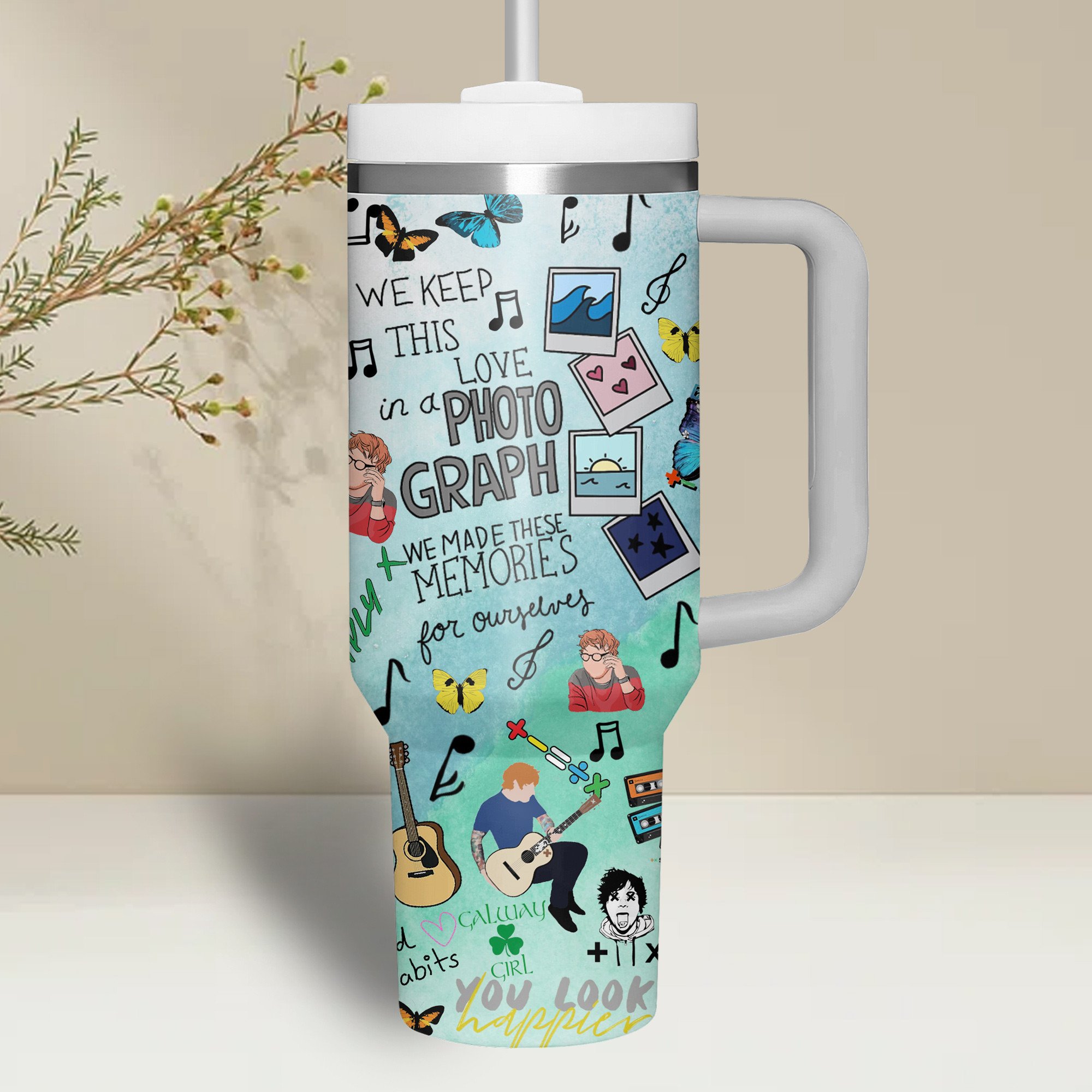 Ed Sheeran Music Custom Stanley Cup 40 oz 30 oz Tumbler With HandleTVC2301505 - Image 2